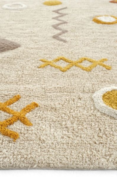 Eko Halı Cotton Bonn Multy XXW Q 12 Kaymaz Taban Yıkanabilir Natural Pamuk Bebek Çocuk Odası Halısı