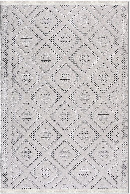 Crea Halı Rey 1856AK Beyaz Gri Yumuşak Dokulu Modern Halı My Crea Home