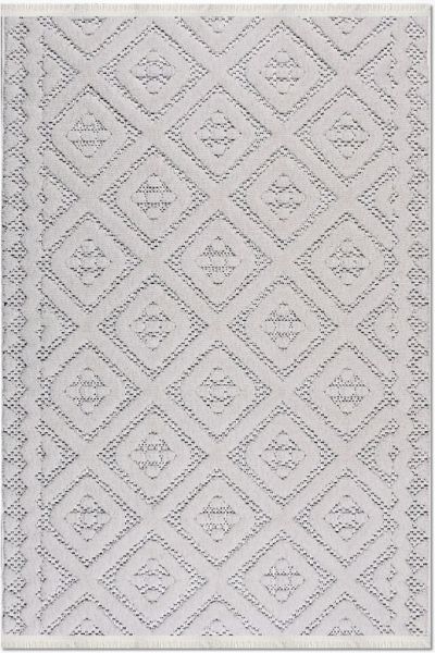 Crea Halı Rey 1856AK Beyaz Gri Yumuşak Dokulu Modern Halı My Crea Home