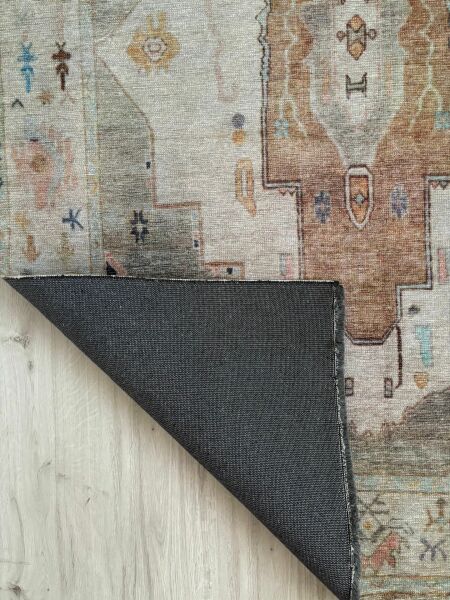 Base Vintage Kaymaz Taban Kilim Retro Eskitme Halı Yolluk B9