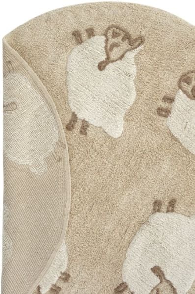 Eko Halı Cotton Bonn Multy XXW Q 11 Kaymaz Taban Yıkanabilir Natural Pamuk Yuvarlak Bebek Çocuk Odası Halısı