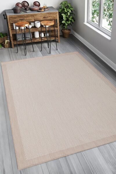 Norway Bej Krem Sisal Halı NR1 Dokuma Hav Toz Vermez Yıkanabilir Mutfak Balkon Koridor Halısı Kilim