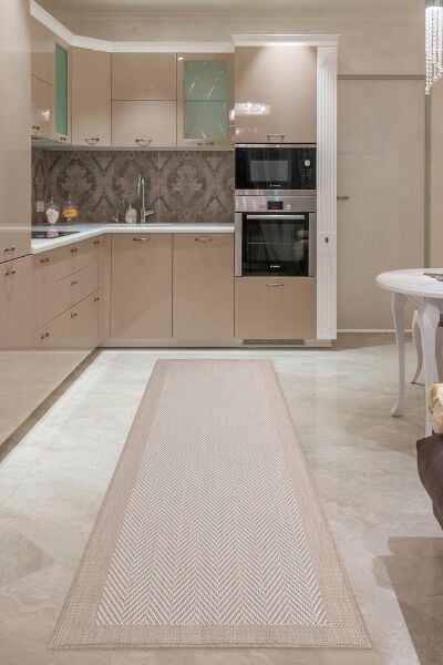 Norway Bej Krem Sisal Halı NR1 Dokuma Hav Toz Vermez Yıkanabilir Mutfak Balkon Koridor Halısı Kilim