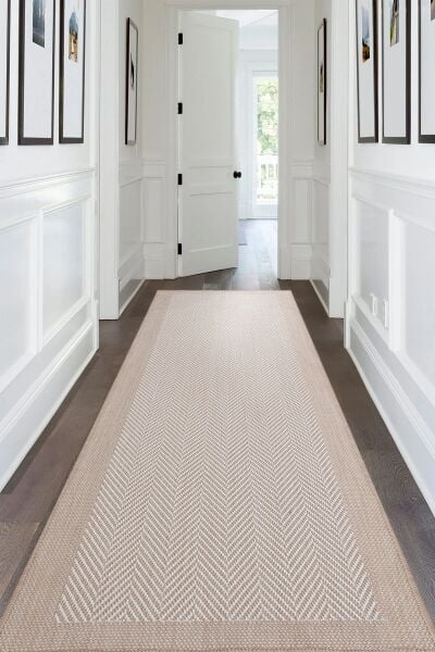 Norway Bej Krem Sisal Halı NR1 Dokuma Hav Toz Vermez Yıkanabilir Mutfak Balkon Koridor Halısı Kilim