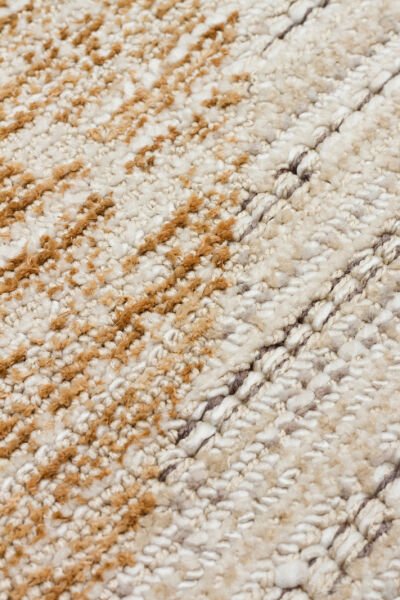 Sahara SHA 02 Cream Gold Naturel ve Yumuşak Tuşeli Modern ve Şık Desenlere Sahip Hav Vermeyen Makine Halısı Soft Salon Oturma Odası Halısı Eko Halı