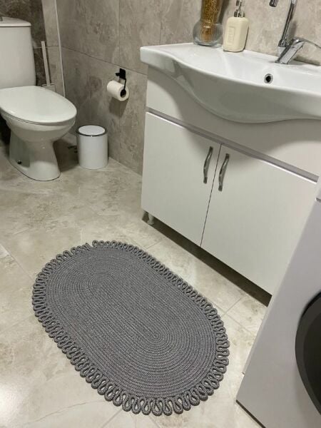 Halımax Milda Jüt Tekli Banyo Paspası Çift Taraflı Kaymaz Yıkanabilir Banyo Paspas Takımı