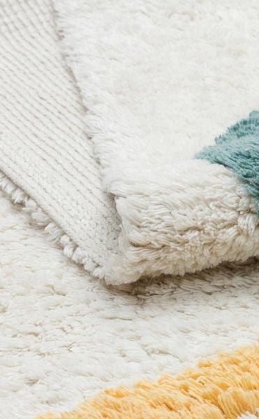 Eko Halı Cotton Bonn Multy XW CBN 02 Kaymaz Taban Yıkanabilir Natural Pamuk Bebek Çocuk Odası Halısı