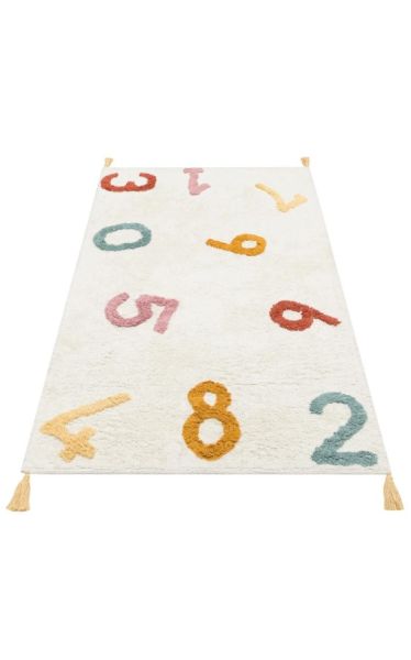 Eko Halı Cotton Bonn Multy XW CBN 02 Kaymaz Taban Yıkanabilir Natural Pamuk Bebek Çocuk Odası Halısı