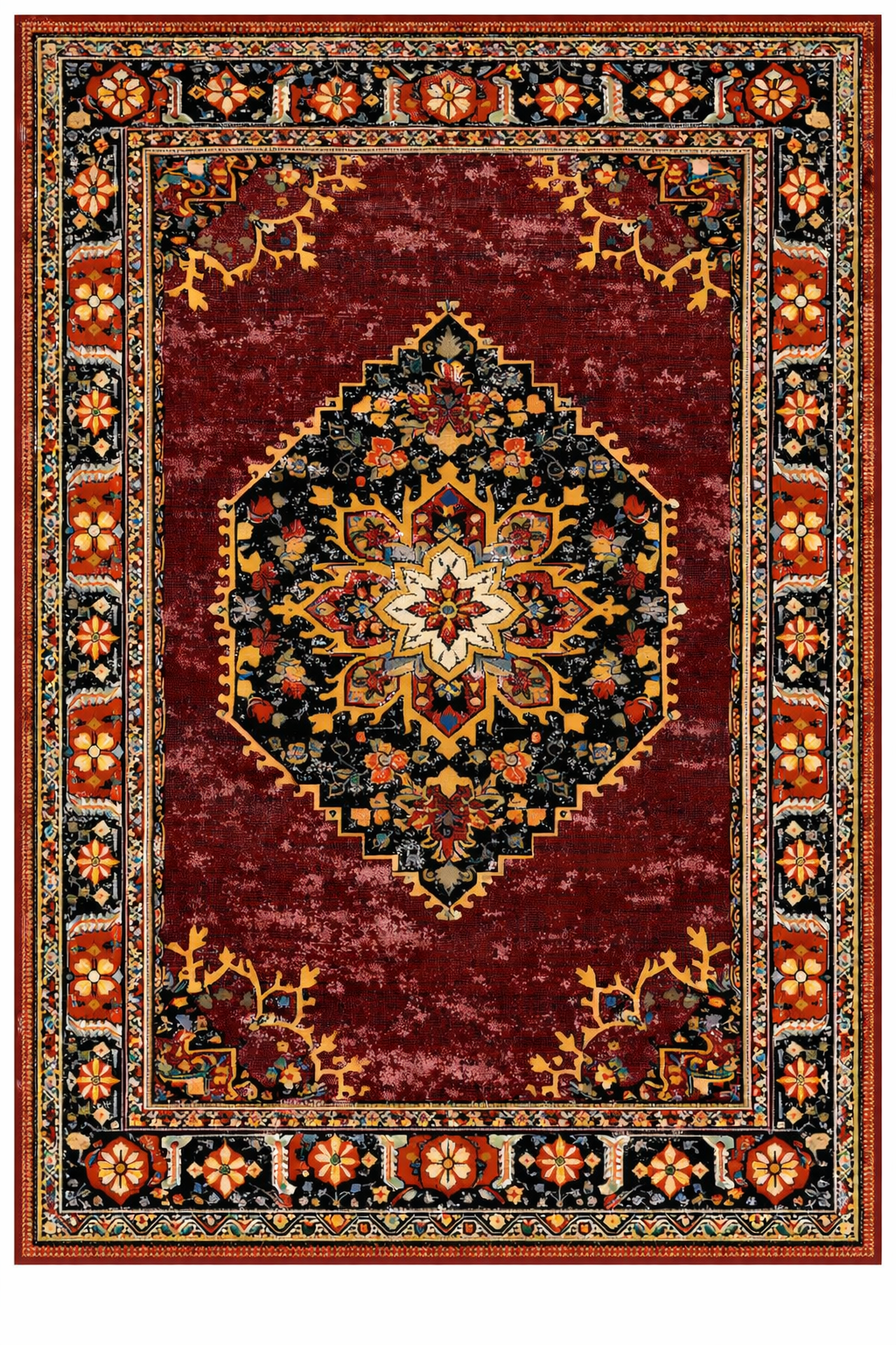Drom Pamuk Dokuma Taban Kaymaz Şönil Makinede Yıkanabilir Kilim Salon Yatak Odası Mutfak Koridor Yolluk Kilim Vintage Otantik Klasik Salon Halısı