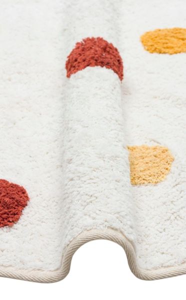 Eko Halı Cotton Bonn Multy XW CBN 06 Kaymaz Taban Yıkanabilir Natural Pamuk Yuvarlak Bebek Çocuk Odası Halısı