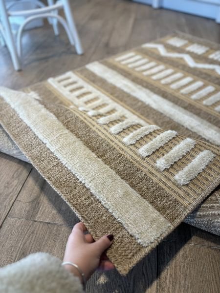 Seyran Halı Marakeş 676 Sarı İskandinav Kabartmalı Modern Dokuma Halı