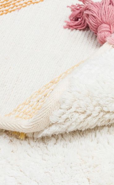 Eko Halı Cotton Bonn Multy XW CBN 03 Kaymaz Taban Yıkanabilir Natural Pamuk Yuvarlak Bebek Çocuk Odası Halısı