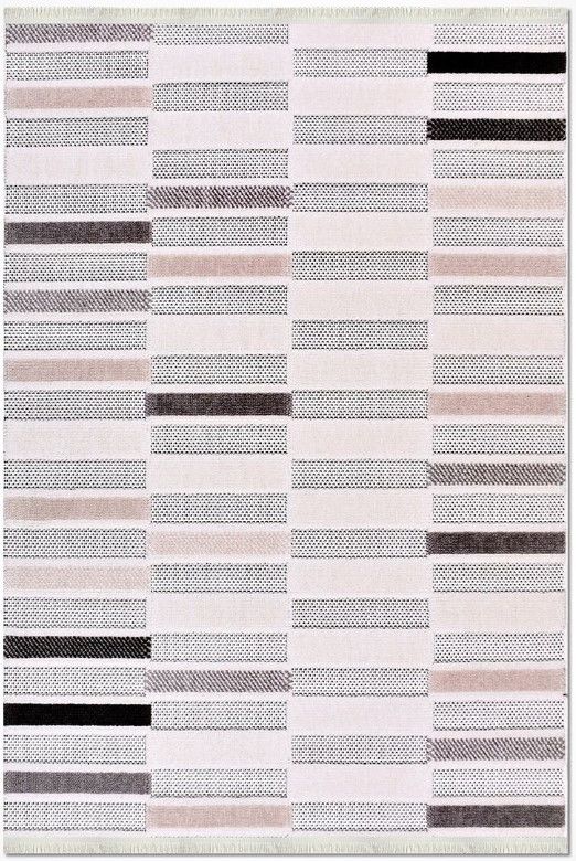 Crea Halı Rey 1858AK Beyaz Gri Yumuşak Dokulu Modern Halı My Crea Home