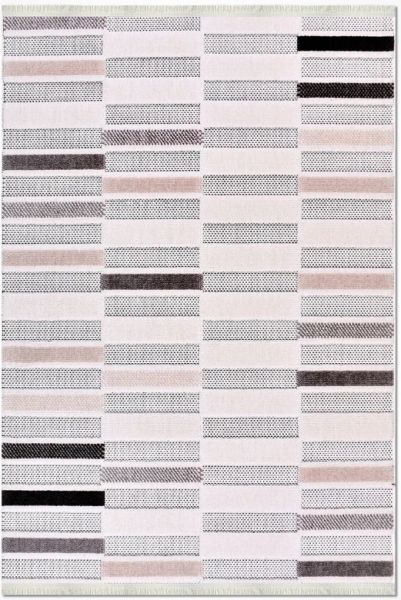 Crea Halı Rey 1858AK Beyaz Gri Yumuşak Dokulu Modern Halı My Crea Home