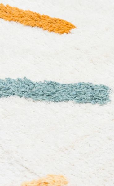 Eko Halı Cotton Bonn Multy XW CBN 03 Kaymaz Taban Yıkanabilir Natural Pamuk Yuvarlak Bebek Çocuk Odası Halısı