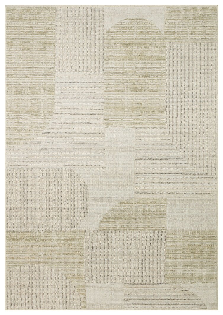 Sahara SHA 02 Cream Green Naturel ve Yumuşak Tuşeli Modern ve Şık Desenlere Sahip Hav Vermeyen Makine Halısı Soft Salon Oturma Odası Halısı Eko Halı