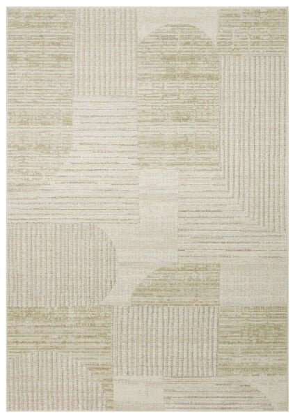 Sahara SHA 02 Cream Green Naturel ve Yumuşak Tuşeli Modern ve Şık Desenlere Sahip Hav Vermeyen Makine Halısı Soft Salon Oturma Odası Halısı Eko Halı