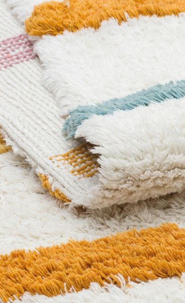 Eko Halı Cotton Bonn Multy XW CBN 03 Kaymaz Taban Yıkanabilir Natural Pamuk Bebek Çocuk Odası Halısı