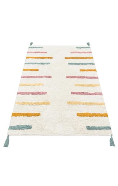 Eko Halı Cotton Bonn Multy XW CBN 03 Kaymaz Taban Yıkanabilir Natural Pamuk Bebek Çocuk Odası Halısı