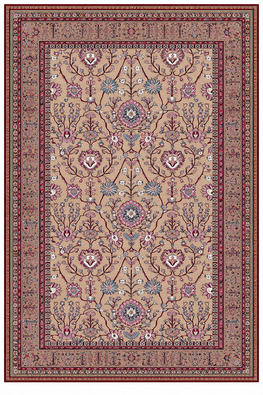 Drom Pamuk Dokuma Taban Kaymaz Şönil Makinede Yıkanabilir Kilim Salon Yatak Odası Mutfak Koridor Yolluk Kilim Vintage Etnik Desenli Salon Halısı