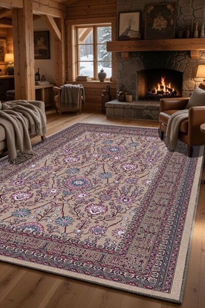 Drom Pamuk Dokuma Taban Kaymaz Şönil Makinede Yıkanabilir Kilim Salon Yatak Odası Mutfak Koridor Yolluk Kilim Vintage Etnik Desenli Salon Halısı