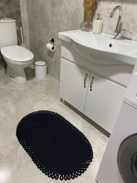 Halımax Milda Jüt Tekli Banyo Paspası Çift Taraflı Kaymaz Yıkanabilir Banyo Paspas Takımı