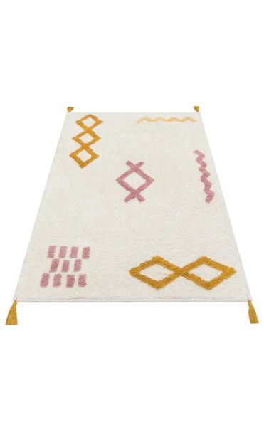 Eko Halı Cotton Bonn Multy XW CBN 04 Kaymaz Taban Yıkanabilir Natural Pamuk Bebek Çocuk Odası Halısı