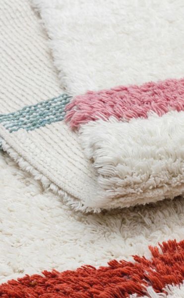 Eko Halı Cotton Bonn Multy XW CBN 01 Kaymaz Taban Yıkanabilir Natural Pamuk Bebek Çocuk Odası Halısı