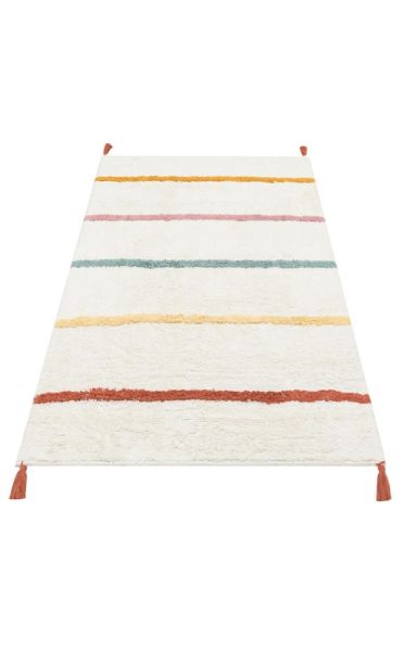 Eko Halı Cotton Bonn Multy XW CBN 01 Kaymaz Taban Yıkanabilir Natural Pamuk Bebek Çocuk Odası Halısı
