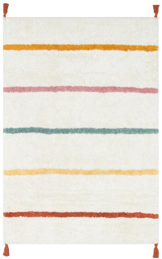 Eko Halı Cotton Bonn Multy XW CBN 01 Kaymaz Taban Yıkanabilir Natural Pamuk Bebek Çocuk Odası Halısı