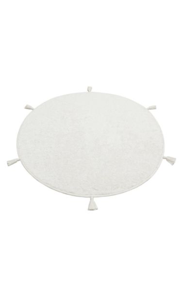 Eko Halı Cotton Bonn Beyaz Kaymaz Taban Yıkanabilir Natural Pamuk Yuvarlak Bebek Çocuk Odası Halısı