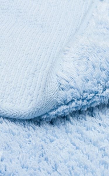 Eko Halı Cotton Bonn Mavi Kaymaz Taban Yıkanabilir Natural Pamuk Yuvarlak Bebek Çocuk Odası Halısı