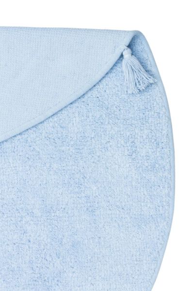Eko Halı Cotton Bonn Mavi Kaymaz Taban Yıkanabilir Natural Pamuk Yuvarlak Bebek Çocuk Odası Halısı