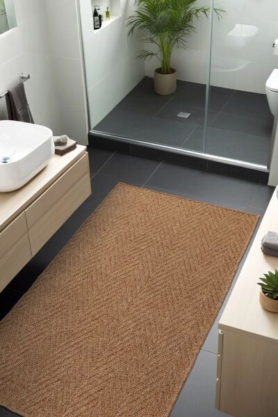 Rope Jüt Tabanlı Hasır Dokuma Örme Bohem Halı Kilim Modern Yıkanabilir Jüt Halı