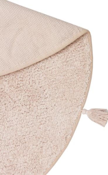 Eko Halı Cotton Bonn Bej Kaymaz Taban Yıkanabilir Natural Pamuk Yuvarlak Bebek Çocuk Odası Halısı