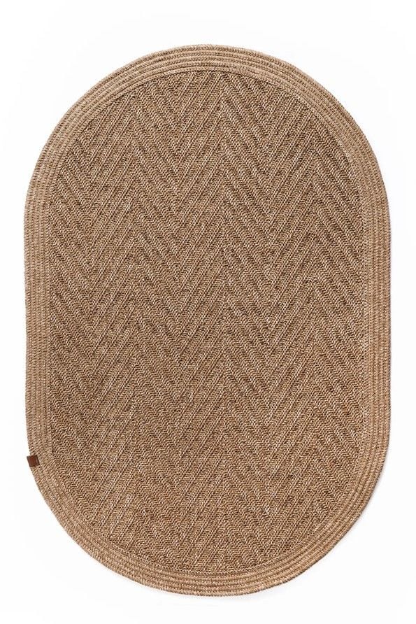 Boho 02 Naturel Oval Jüt Halı Yolluk Jüt Taban Jüt Kilim Hasır Halı Otantik Bohem Halı