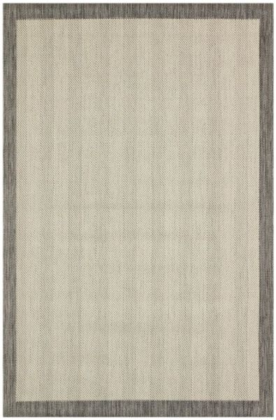 Lodz Bordürlü Sisal Hav Toz Vermeyen Dokuma Halı Hasır Gri Modern Kilim