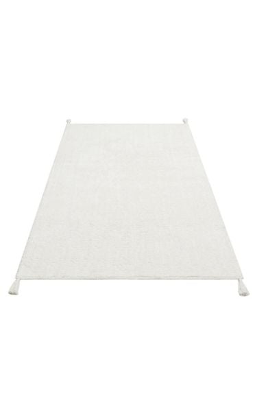 Eko Halı Cotton Bonn Beyaz Kaymaz Taban Yıkanabilir Natural Pamuk Bebek Çocuk Odası Halısı