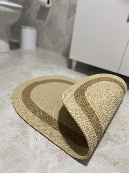 Halımax Milda Jüt Tekli Banyo Paspası Çift Taraflı Kaymaz Yıkanabilir Banyo Paspas Takımı