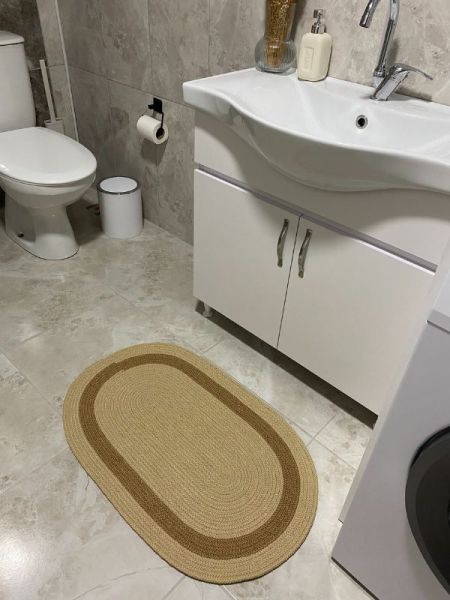 Halımax Milda Jüt Tekli Banyo Paspası Çift Taraflı Kaymaz Yıkanabilir Banyo Paspas Takımı