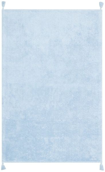 Eko Halı Cotton Bonn CBN Plain Blue Mavi Kaymaz Taban Yıkanabilir Natural Pamuk Bebek Çocuk Odası Halısı