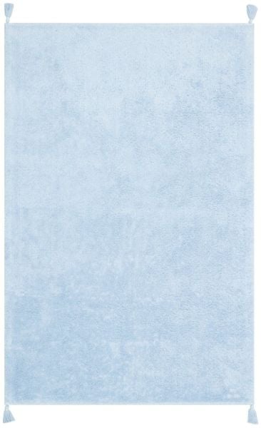 Eko Halı Cotton Bonn CBN Plain Blue Mavi Kaymaz Taban Yıkanabilir Natural Pamuk Bebek Çocuk Odası Halısı
