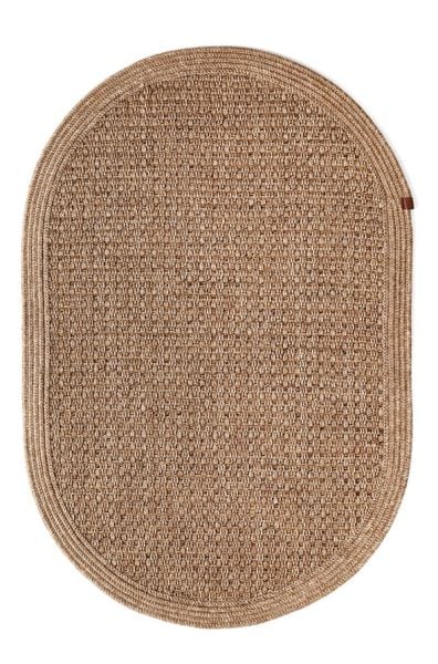 Boho 05 Naturel Oval Jüt Halı Yolluk Jüt Taban Jüt Kilim Hasır Halı Otantik Bohem Halı