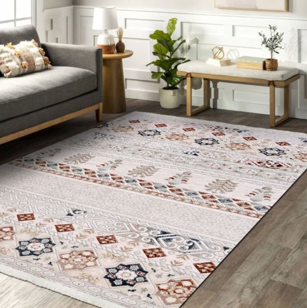 Crea Halı Victoria 1903AK Otantik Desenli Modern Yumuşak Dokulu Halı My Crea Home