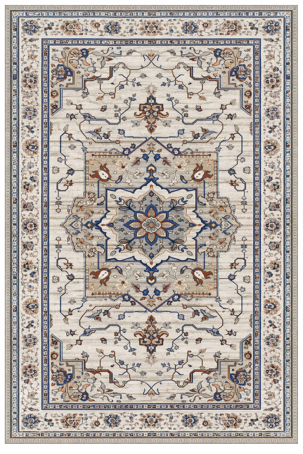 Drom Pamuk Dokuma Taban Kaymaz Şönil Makinede Yıkanabilir Kilim Vintage Etnik Desenli Salon Yatak Odası Mutfak Koridor Yolluk Halı