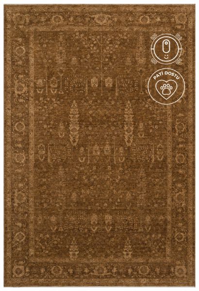 Eko Halı Shiraz SHR 03 Beige Vintage Eskitme Klasik Desenli Yumuşak Dokuma Salon Oturma Odası Halısı