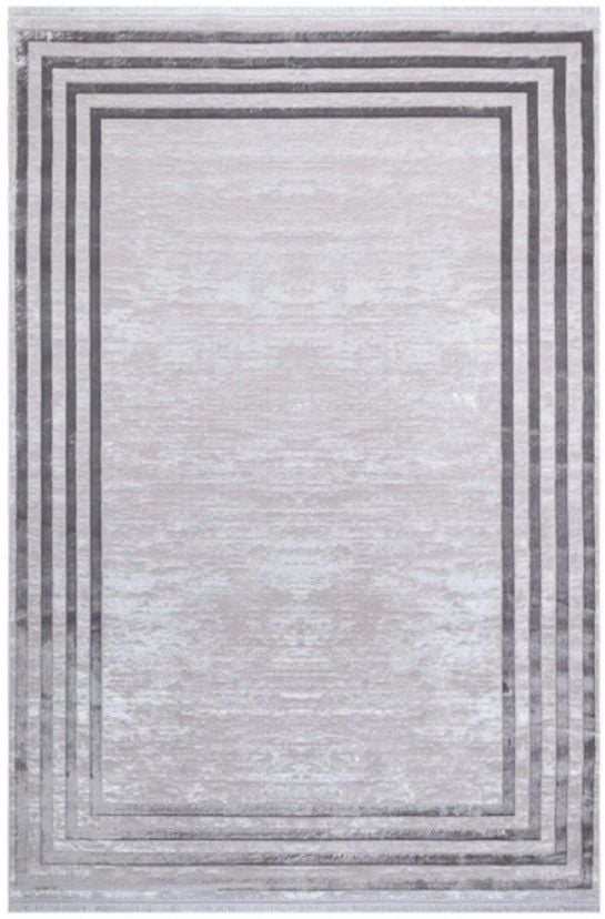 Türkmen Halı Poem Pm04 Bambu Saten Gri Çerçeveli Modern Halı