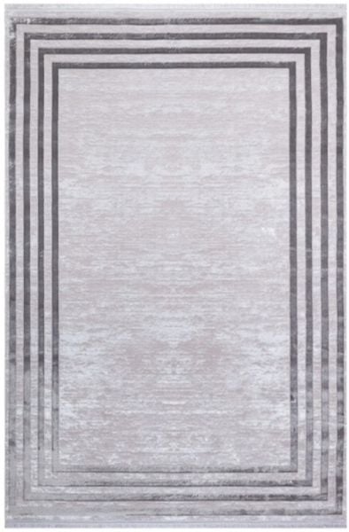 Türkmen Halı Poem Pm04 Bambu Saten Gri Çerçeveli Modern Halı