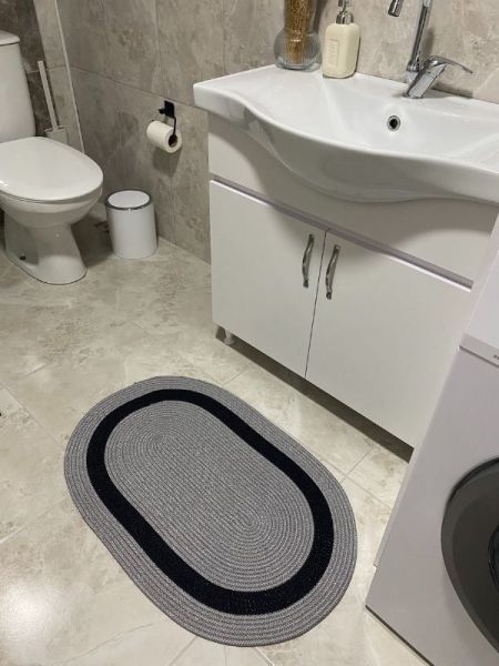 Halımax Milda Jüt Tekli Banyo Paspası Çift Taraflı Kaymaz Yıkanabilir Banyo Paspas Takımı