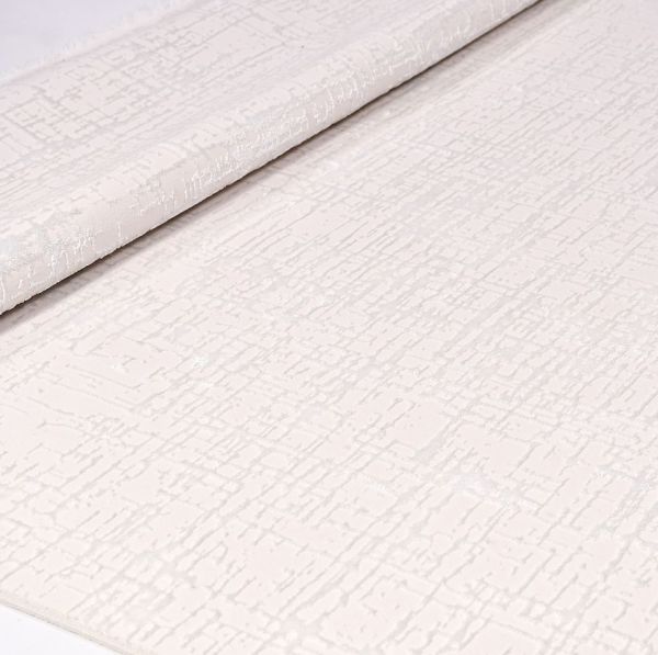 Crea Halı SAFİR - 17309K Modern Dokuma Klasik Desenli Salon Halısı Beyaz Işıltılı Yolluk My Crea Home My Crea Home